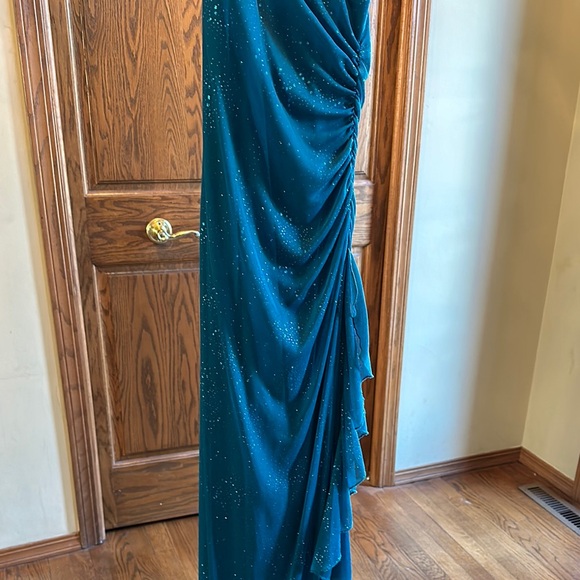 Teal Sparkle Gown - Picture 3 of 10